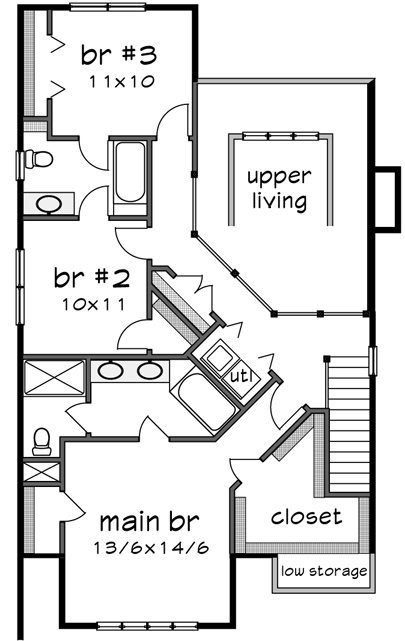 Upper/Second Floor Plan: 16-304