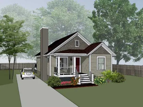 Craftsman house plans 16-308 - front exterior, 1,184 sq ft, 4 bed, 2 bath house plans | Monster House Plans