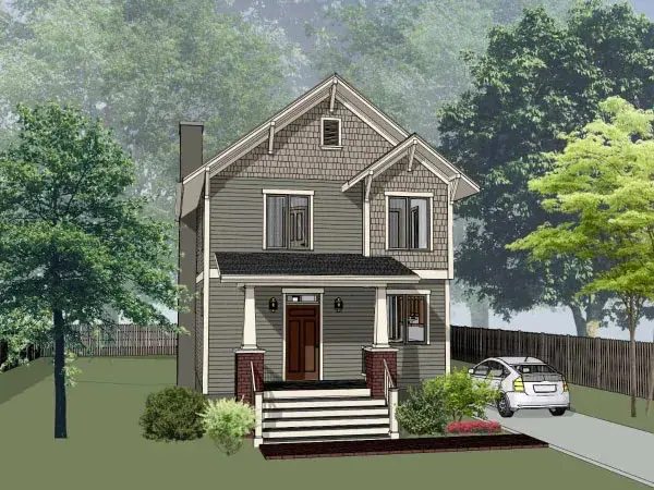 Craftsman house plans 16-310 - front exterior, 1,459 sq ft, 3 bed, 2 bath house plans | Monster House Plans