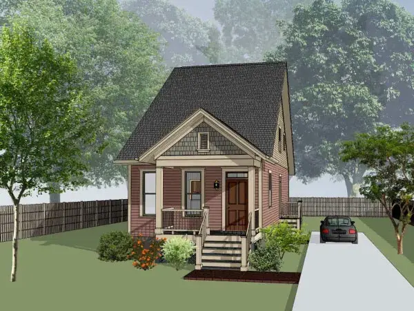 Cottage house plans 16-318 - front exterior, 1,412 sq ft, 4 bed, 2 bath house plans | Monster House Plans