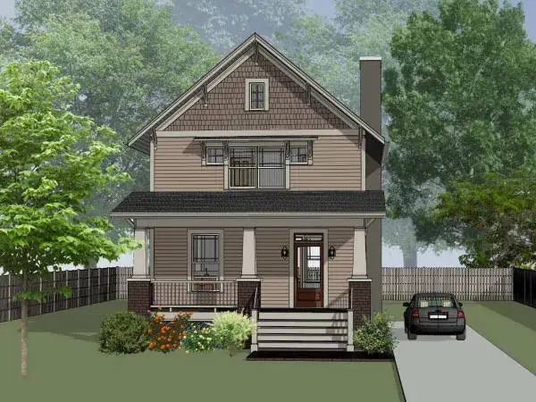 Craftsman house plans 16-326 - front exterior, 1,542 sq ft, 3 bed, 2 bath house plans | Monster House Plans