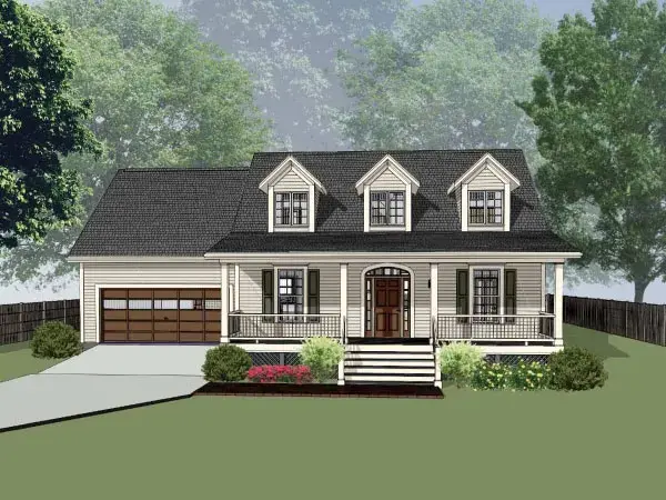 Country house plans 16-330 - front exterior, 1,754 sq ft, 3 bed, 2 bath house plans | Monster House Plans