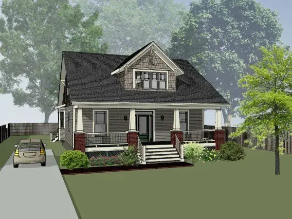 Craftsman house plans 16-331 - front exterior, 1,901 sq ft, 3 bed, 2 bath house plans | Monster House Plans