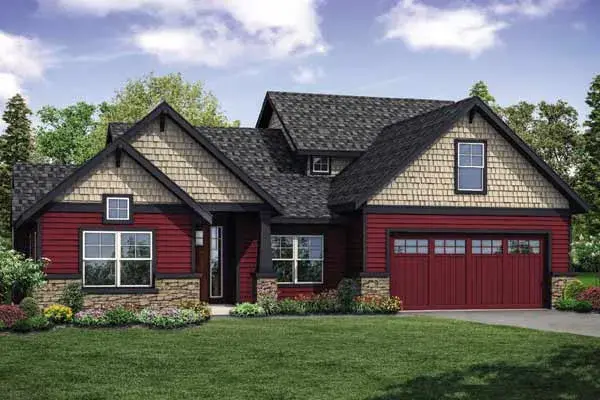 Craftsman house plans 17-1003 - front exterior, 2,240 sq ft, 3 bed, 2 bath house plans | Monster House Plans