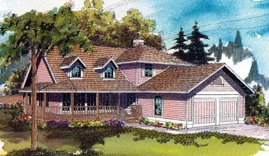 Country house plans 17-101 - front exterior, 2,169 sq ft, 3 bed, 2 bath house plans | Monster House Plans