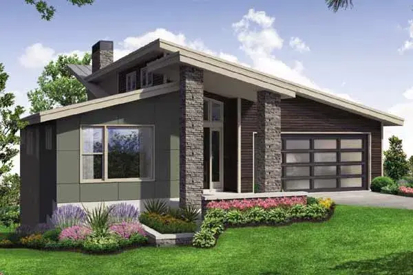Modern house plans 17-1010 - front exterior, 2,928 sq ft, 4 bed, 3 bath house plans | Monster House Plans