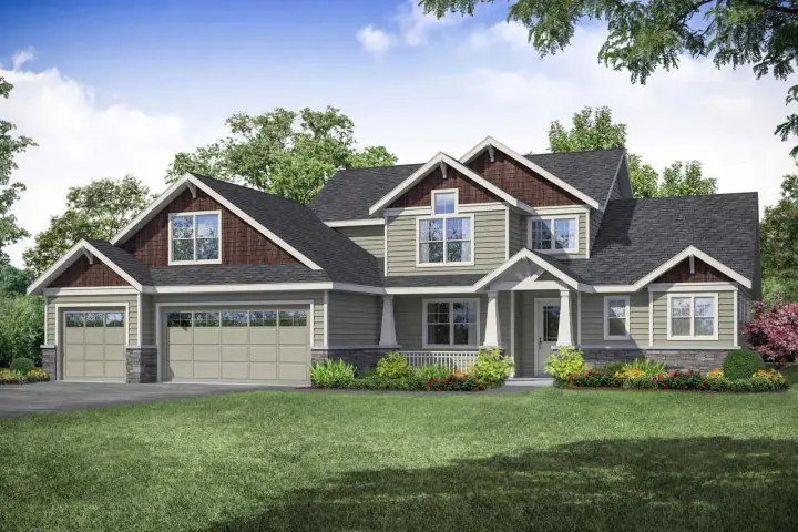 Craftsman house plans 17-1029 - front exterior, 2,321 sq ft, 3 bed, 2 bath house plans | Monster House Plans