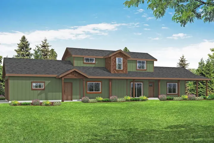 Country house plans 17-1036 - front exterior, 1,800 sq ft, 3 bed, 2 bath house plans | Monster House Plans