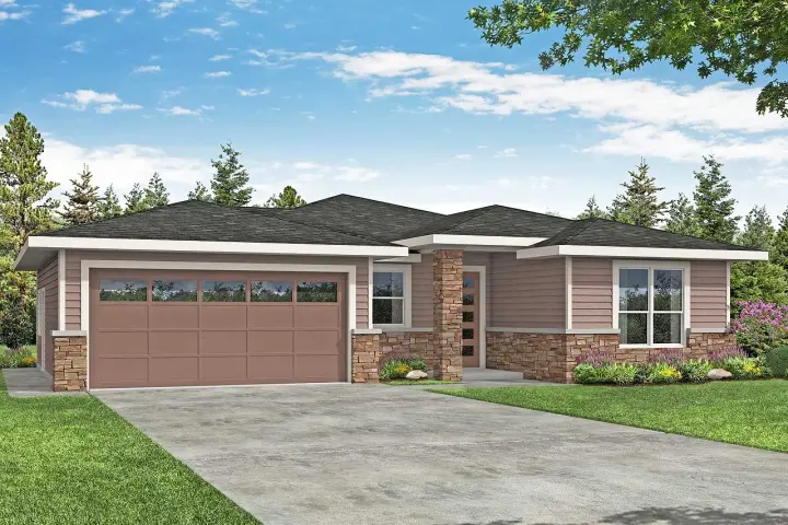 Prairie house plans 17-1037 - front exterior, 2,008 sq ft, 3 bed, 2 bath house plans | Monster House Plans