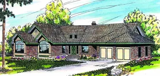 Ranch house plans 17-105 - front exterior, 2,630 sq ft, 3 bed, 2 bath house plans | Monster House Plans