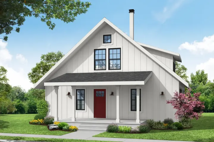 Country house plans 17-1076 - front exterior, 1,749 sq ft, 2 bed, 2 bath house plans | Monster House Plans