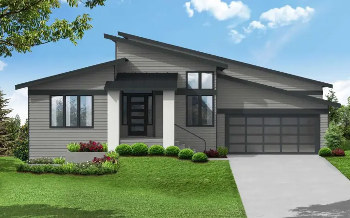 Contemporary house plans 17-1100 - front exterior, 2,837 sq ft, 3 bed, 2 bath house plans | Monster House Plans