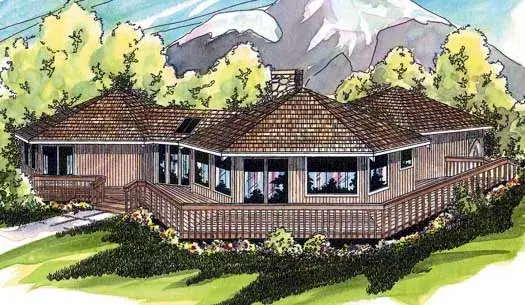 Contemporary house plans 17-111 - front exterior, 1,986 sq ft, 3 bed, 2 bath house plans | Monster House Plans