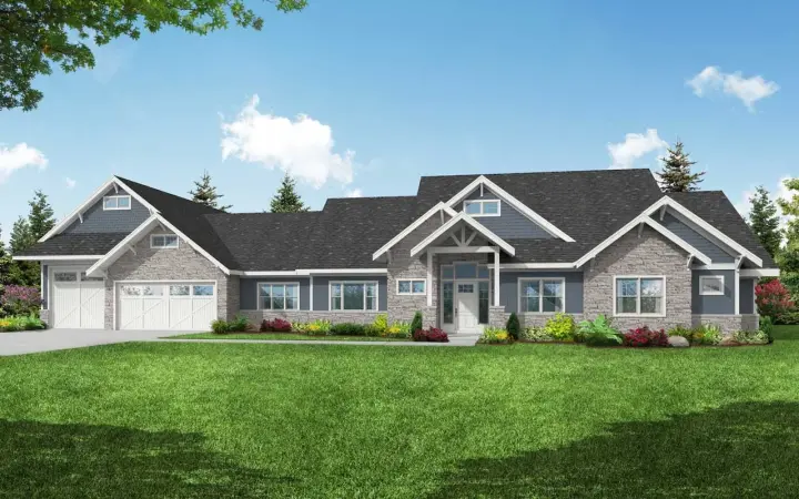 Craftsman house plans 17-1128 - front exterior, 4,810 sq ft, 4 bed, 4 bath house plans | Monster House Plans