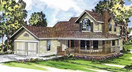 Country house plans 17-114 - front exterior, 2,110 sq ft, 3 bed, 2 bath house plans | Monster House Plans