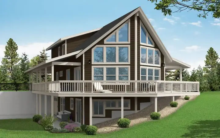 Contemporary house plans 17-1153 - front exterior, 2,039 sq ft, 3 bed, 2 bath house plans | Monster House Plans