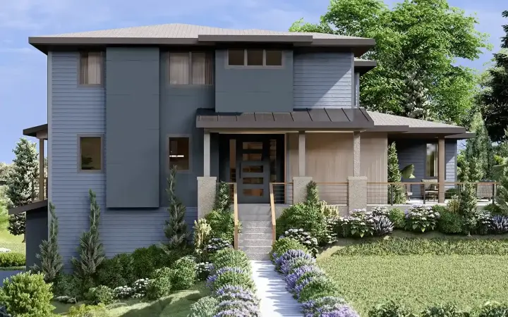 Modern house plans 17-1154 - front exterior, 2,945 sq ft, 4 bed, 3 bath house plans | Monster House Plans