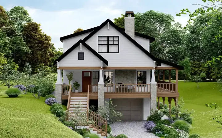 Craftsman house plans 17-1155 - front exterior, 1,633 sq ft, 3 bed, 2 bath house plans | Monster House Plans