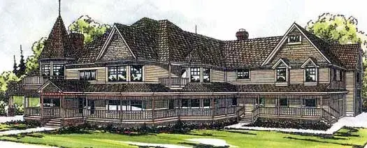 Victorian house plans 17-116 - front exterior, 6,043 sq ft, 5 bed, 4 bath house plans | Monster House Plans