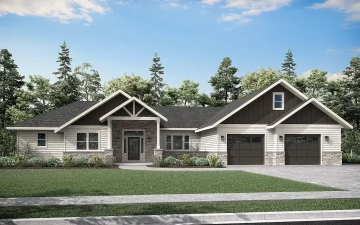 Craftsman house plans 17-1163 - front exterior, 2,548 sq ft, 3 bed, 2 bath house plans | Monster House Plans