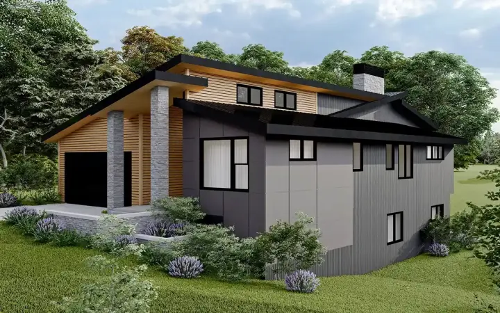 Modern house plans 17-1170 - front exterior, 2,788 sq ft, 4 bed, 3 bath house plans | Monster House Plans