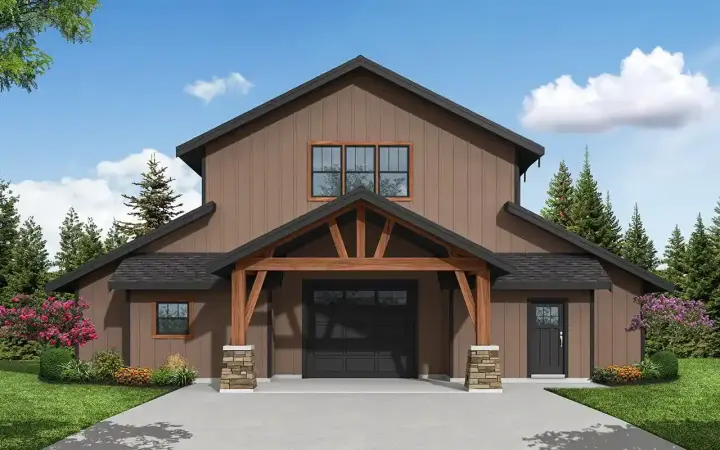 Country house plans 17-1178 - front exterior, 1,785 sq ft, 1 bed, 2 bath house plans | Monster House Plans