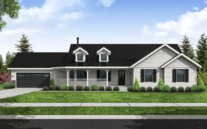 Country house plans 17-1182 - front exterior, 1,786 sq ft, 3 bed, 2 bath house plans | Monster House Plans