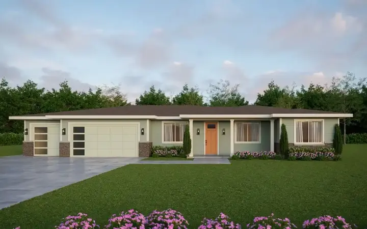 Ranch house plans 17-1189 - front exterior, 2,259 sq ft, 4 bed, 2 bath house plans | Monster House Plans