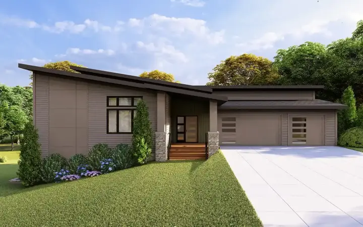Modern house plans 17-1192 - front exterior, 3,013 sq ft, 3 bed, 2 bath house plans | Monster House Plans