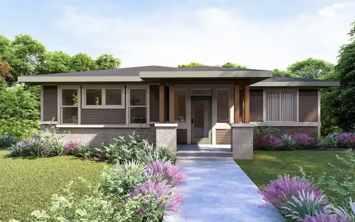 Contemporary house plans 17-1193 - front exterior, 2,365 sq ft, 3 bed, 2 bath house plans | Monster House Plans