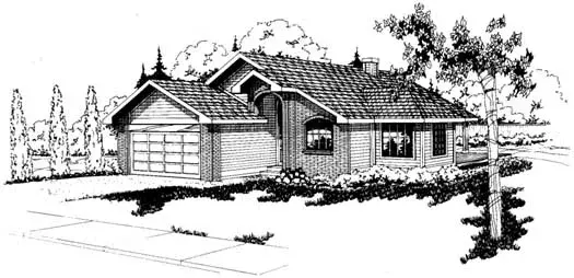Northwest house plans 17-121 - front exterior, 1,655 sq ft, 4 bed, 2 bath house plans | Monster House Plans