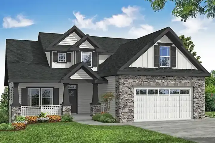 Craftsman house plans 17-1213 - front exterior, 2,335 sq ft, 3 bed, 2 bath house plans | Monster House Plans