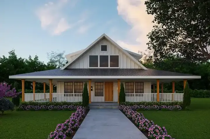 Country house plans 17-1216 - front exterior, 1,886 sq ft, 3 bed, 3 bath house plans | Monster House Plans