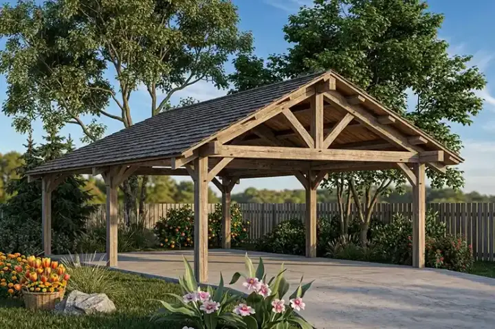 Mountain Rustic house plans 17-1217 - front exterior, 440 sq ft, 0 bed, 0 bath house plans | Monster House Plans