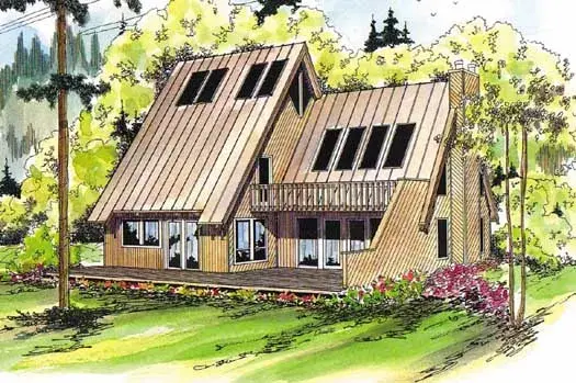 Contemporary house plans 17-122 - front exterior, 1,975 sq ft, 3 bed, 2 bath house plans | Monster House Plans
