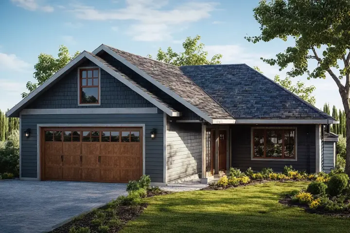 Traditional house plans 17-1223 - front exterior, 1,369 sq ft, 3 bed, 2 bath house plans | Monster House Plans