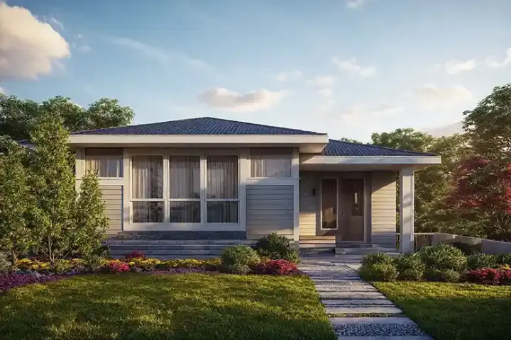 Prairie house plans 17-1226 - front exterior, 2,778 sq ft, 3 bed, 2 bath house plans | Monster House Plans
