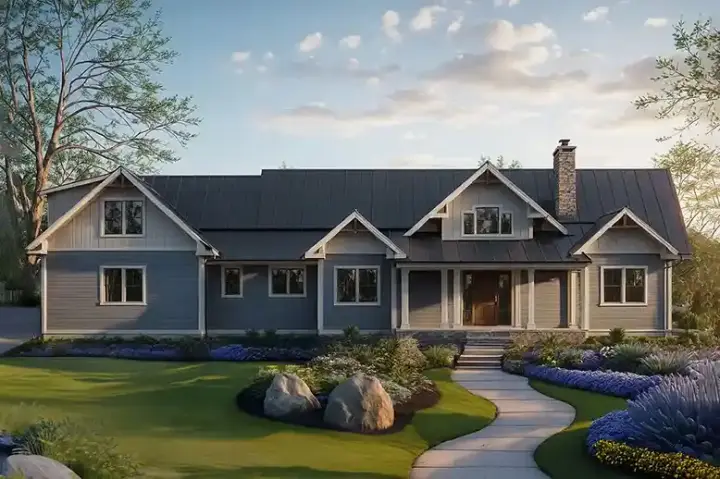 Craftsman house plans 17-1235 - front exterior, 3,195 sq ft, 4 bed, 3 bath house plans | Monster House Plans