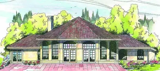 Southwest house plans 17-124 - front exterior, 2,603 sq ft, 3 bed, 2 bath house plans | Monster House Plans