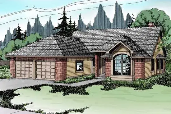 Northwest house plans 17-125 - front exterior, 1,790 sq ft, 3 bed, 2 bath house plans | Monster House Plans