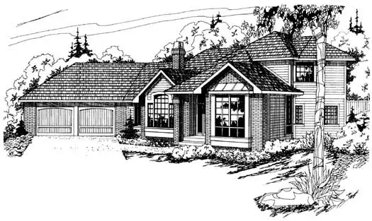 Northwest house plans 17-136 - front exterior, 2,251 sq ft, 3 bed, 2 bath house plans | Monster House Plans