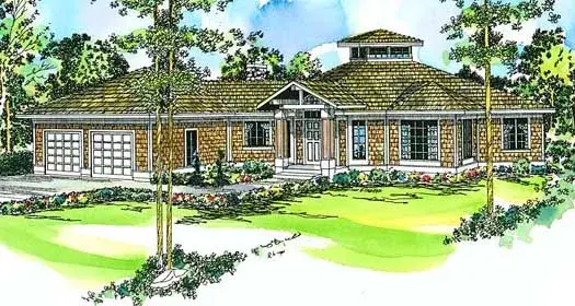 Cottage house plans 17-154 - front exterior, 2,417 sq ft, 3 bed, 2 bath house plans | Monster House Plans
