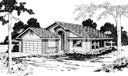 Northwest house plans 17-177 - front exterior, 1,561 sq ft, 4 bed, 2 bath house plans | Monster House Plans
