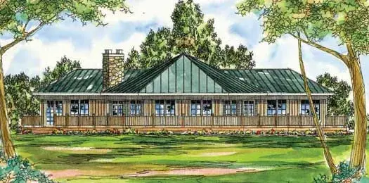 Contemporary house plans 17-182 - front exterior, 2,320 sq ft, 2 bed, 2 bath house plans | Monster House Plans