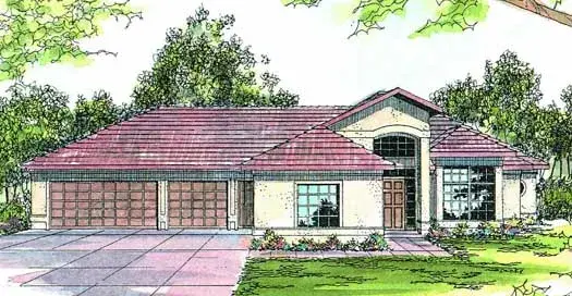 Southwest house plans 17-185 - front exterior, 2,069 sq ft, 3 bed, 2 bath house plans | Monster House Plans
