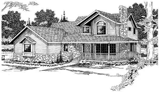 Country house plans 17-190 - front exterior, 2,646 sq ft, 4 bed, 3 bath house plans | Monster House Plans