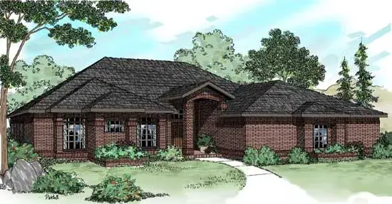 Traditional house plans 17-201 - front exterior, 2,525 sq ft, 4 bed, 3 bath house plans | Monster House Plans