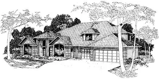 Northwest house plans 17-202 - front exterior, 3,452 sq ft, 3 bed, 3 bath house plans | Monster House Plans