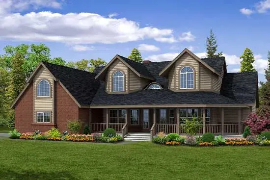 Traditional house plans 17-204 - front exterior, 2,569 sq ft, 4 bed, 3 bath house plans | Monster House Plans