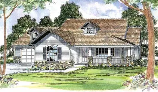 Country house plans 17-213 - front exterior, 2,011 sq ft, 3 bed, 2 bath house plans | Monster House Plans